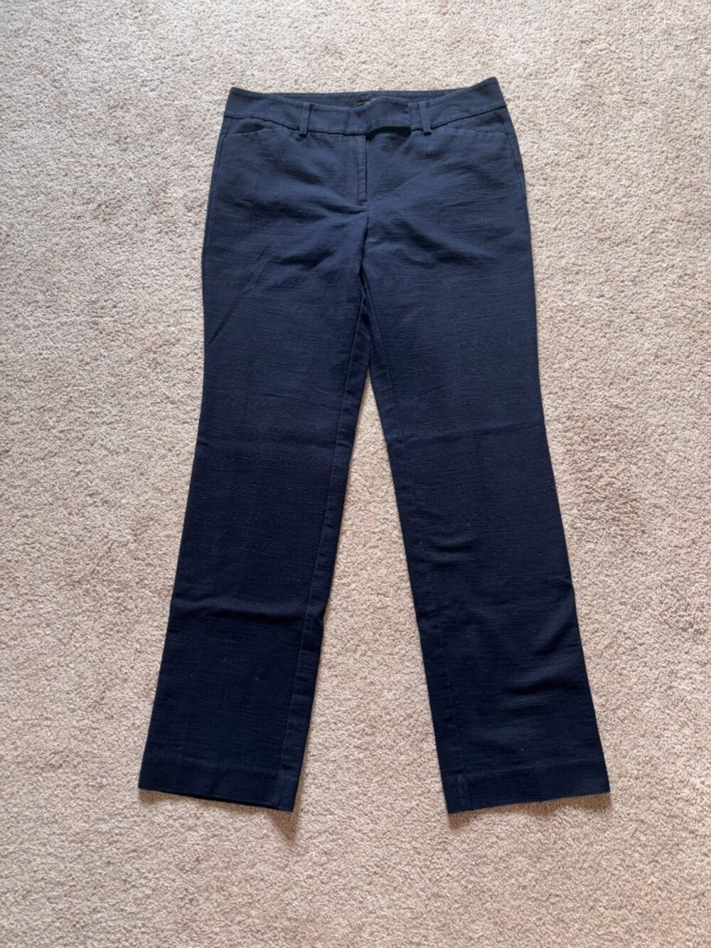 Ann Taylor Signature Fit Navy Blue Textured Dress Pants 8